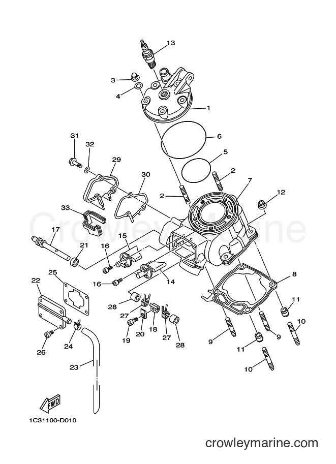 2014 Dirt Bike YZ125 - YZ125 (1SR9) [020] - CYLINDER HEAD