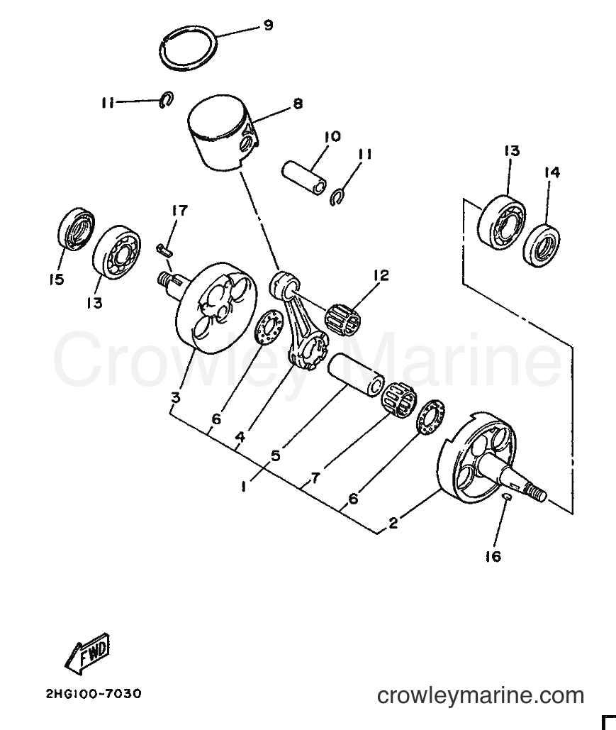 1987 Dirt Bike YZ125 - YZ125 (2HG) [999] - CRANKSHAFT & PISTON