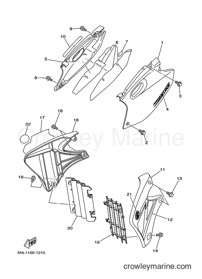 2001 Dirt Bike YZ250F - YZ250F (5NL2) [070] - SIDE COVER