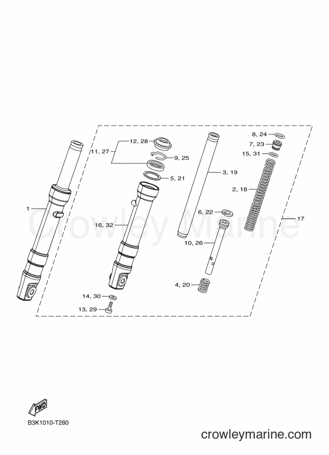 Yamaha Motors XCH50 (B4K1) [010] - FRONT FORK 2