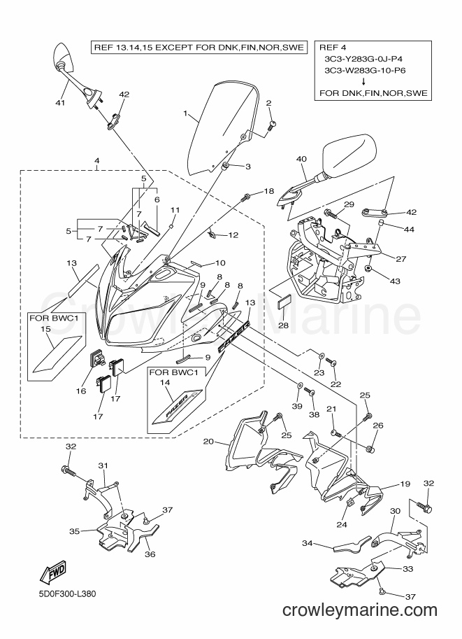 Yamaha Motors FZ1-SA (5D0F) [050] - COWLING 1