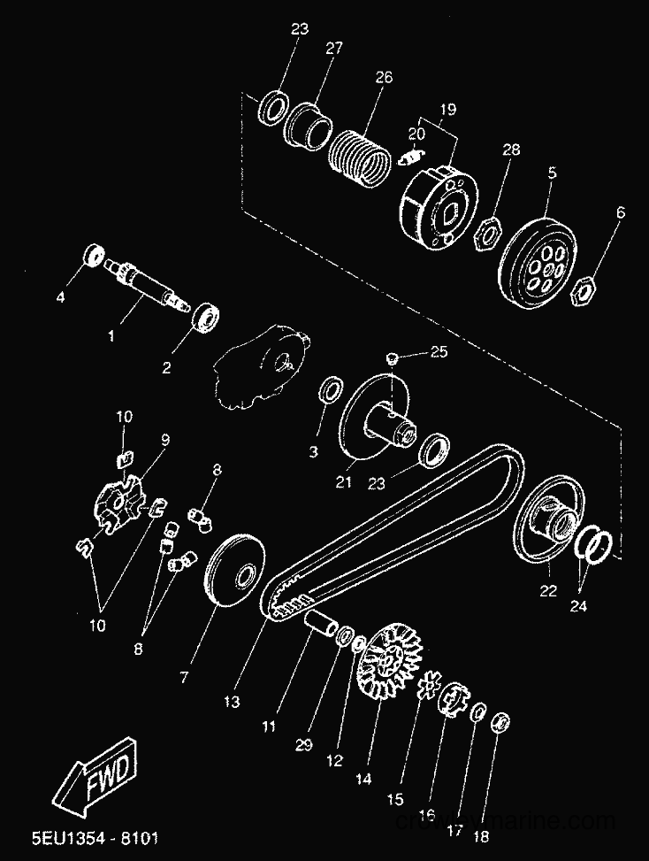 2000 Scooter YH50 - YH50 (5LD5) [020] - CLUTCH