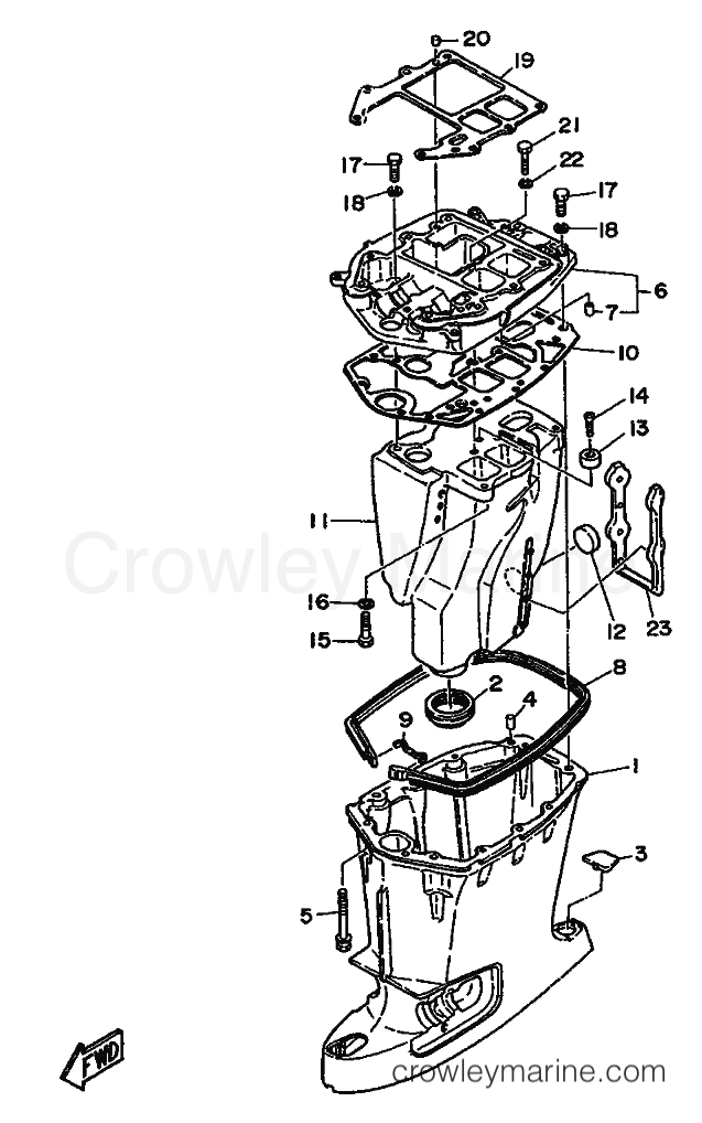 Yamaha Motors 55B (697) [999] - UPPER CASING