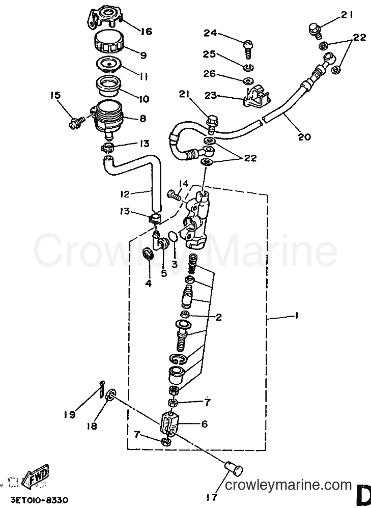 1989 Dirt Bike DT125R - DT125R (3PY2) [999] - REAR MASTER CYLINDER