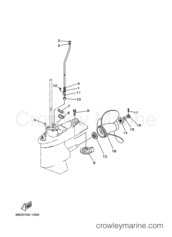 Yamaha Motors E60H (69D1) [040] - LOWER CASING & DRIVE 2