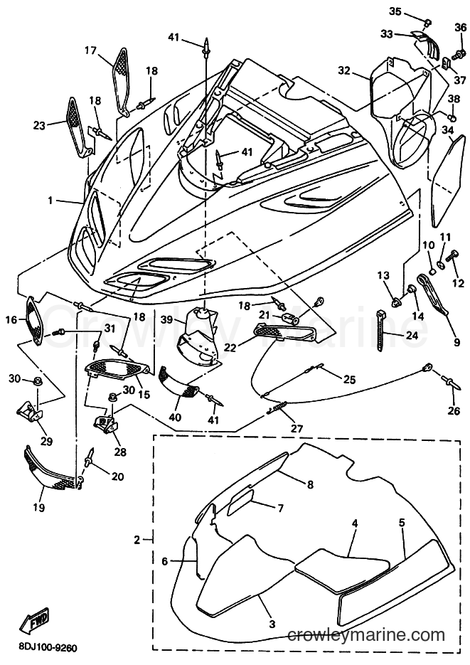 2000 Snowmobile PZ500LT - PZ500LT (8EG1) [030] - SHROUD