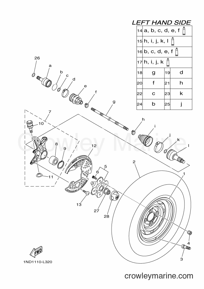 2012 ATV YFM550FWA - YFM550FWA (1NP1) [010] - FRONT WHEEL