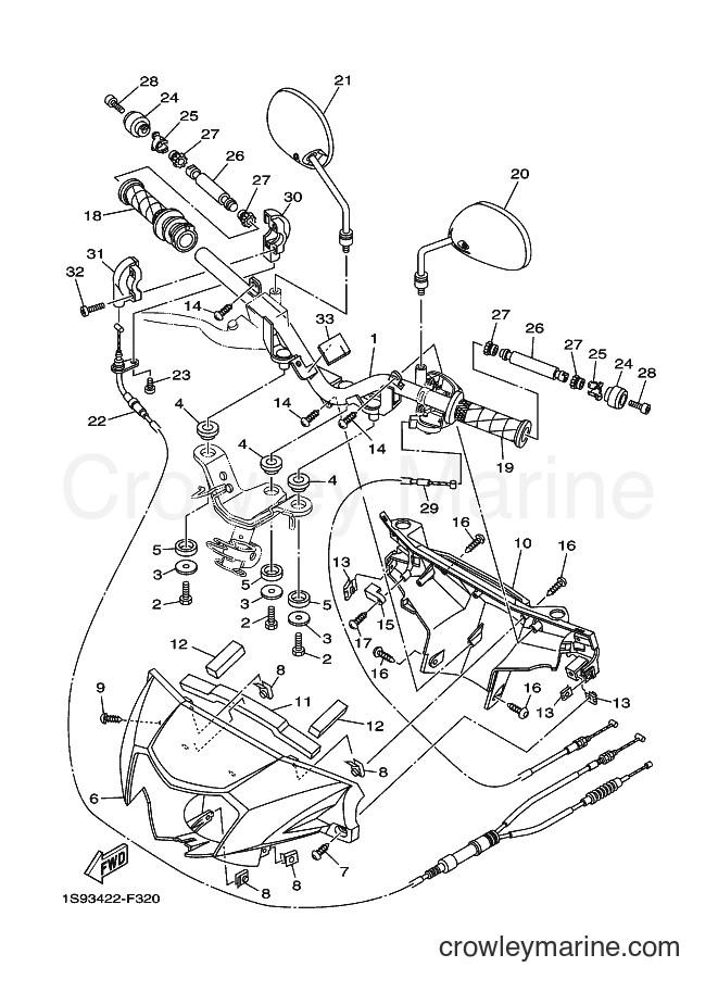 Yamaha Motors T135SEC (1S97) [010] - STEERING HANDLE & CABLE