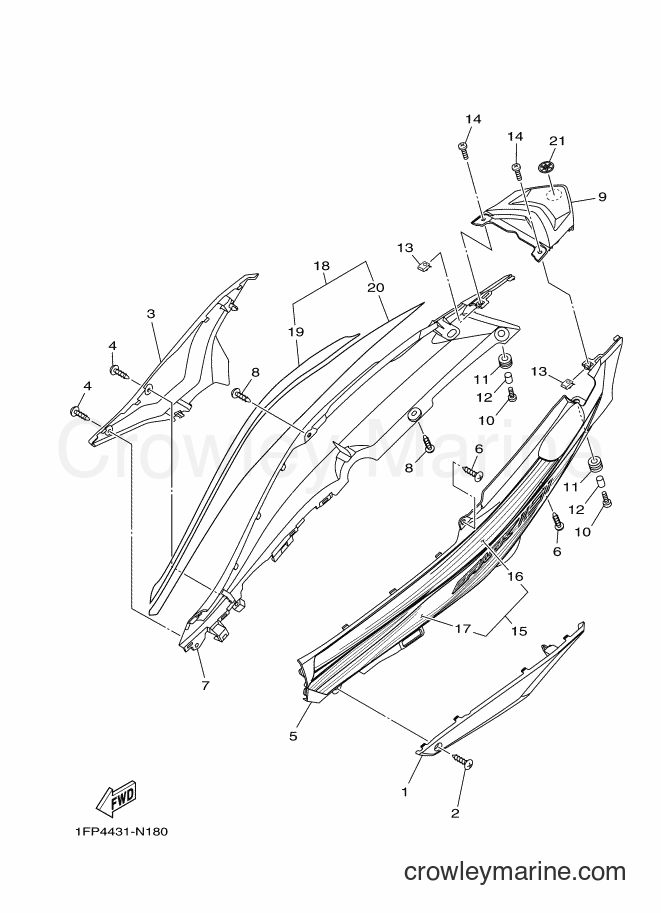 2014 Scooter T115FL - T115FL (1FP6) [010] - SIDE COVER