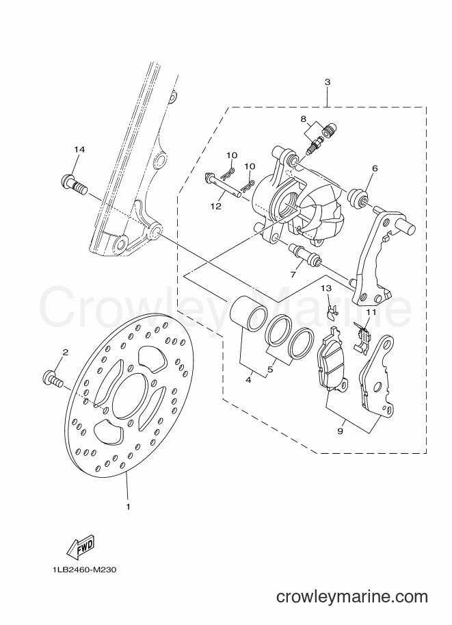 2014 Scooter AL125FC - AL125FC (1LBC) [010] - FRONT BRAKE CALIPER