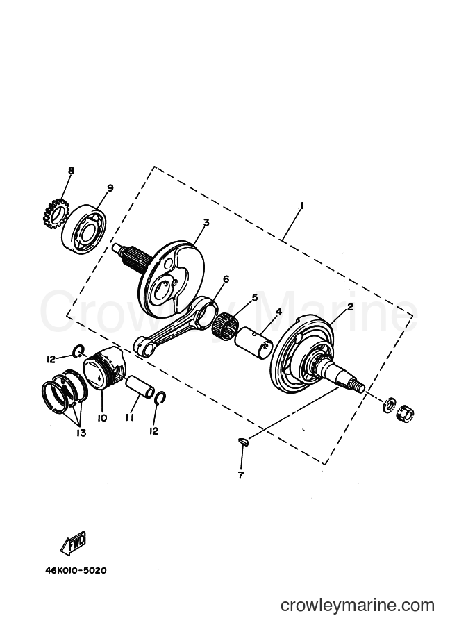 1986 Scooter T50 - T50 (2FM) [999] - CRANKSHAFT & PISTON