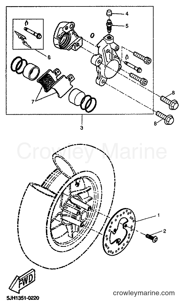 2001 Scooter EW50 - EW50 (5JH3) [040] - FRONT BRAKE CALIPER