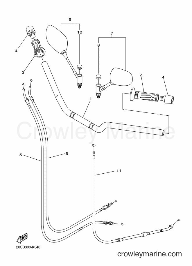 2014 Street Bike XJ6N - XJ6N (20ST) [040] - STEERING HANDLE & CABLE