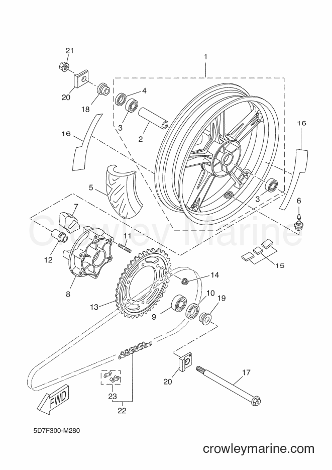 Yamaha Motors YZF-R125 (5D7F) [080] - REAR WHEEL