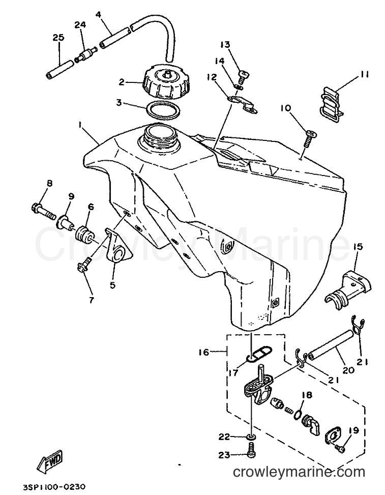Yamaha Motors YZ250 (3SP2) [999] - FUEL TANK