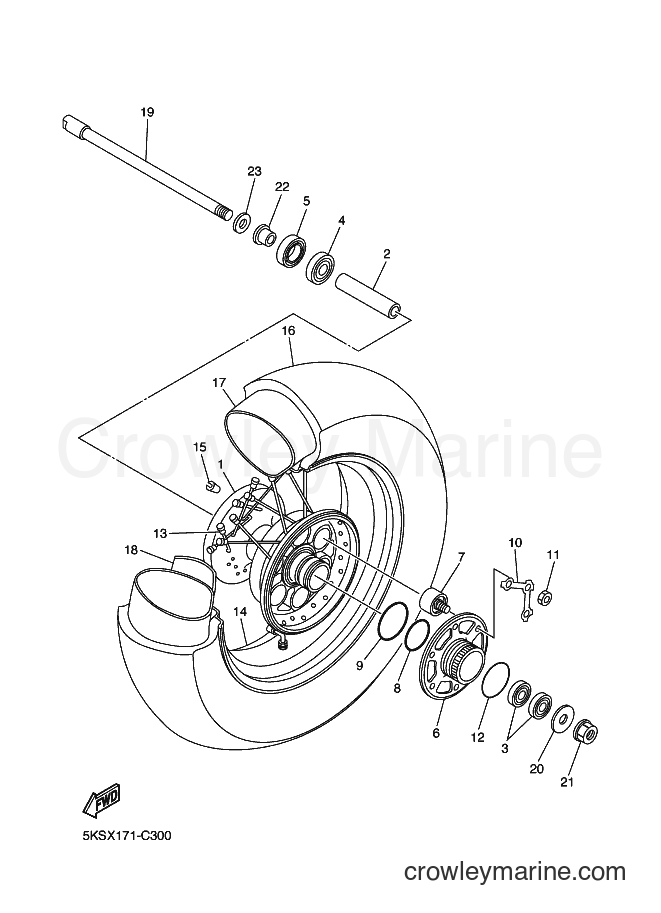 2005 Cruiser XVS1100A - XVS1100A (5YSA) [010] - REAR WHEEL