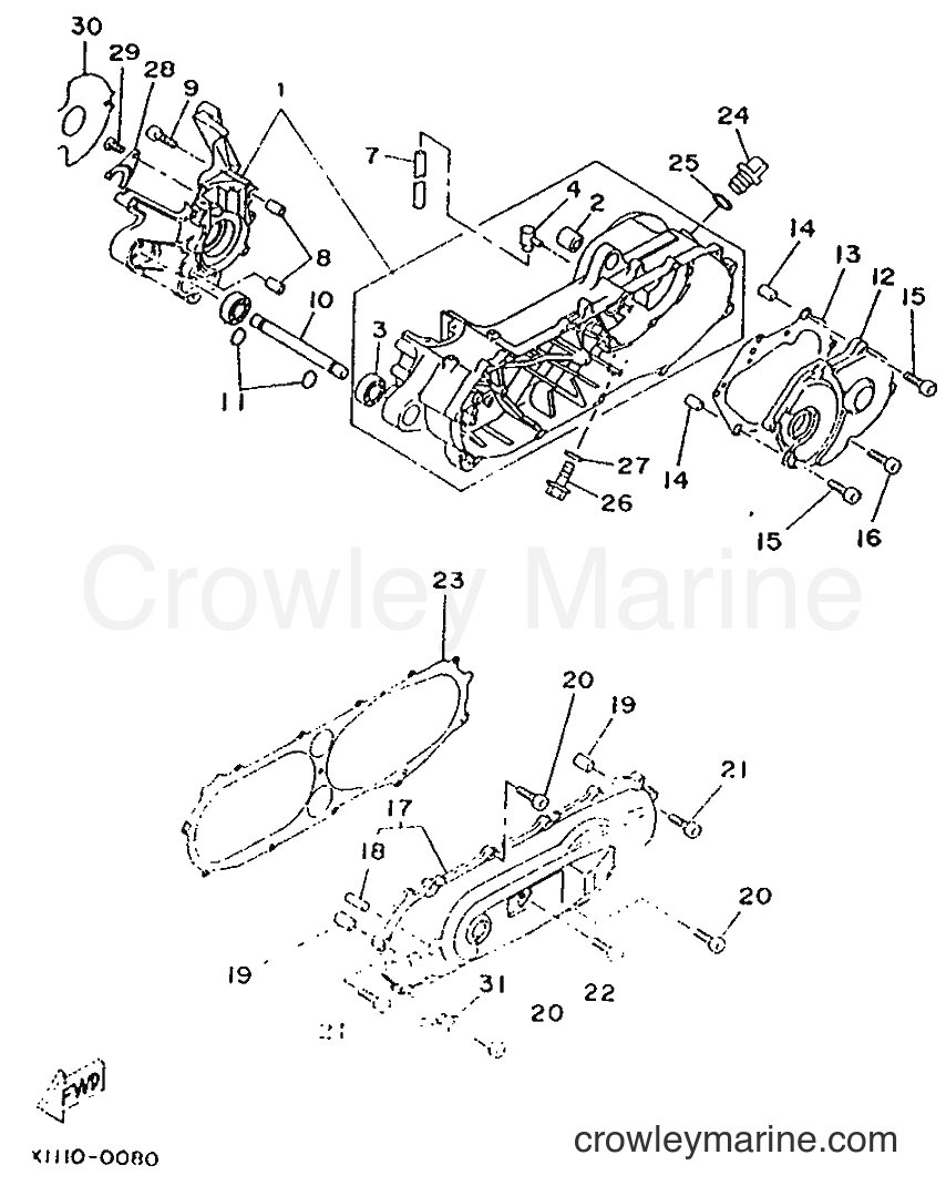 1995 Scooter CW50R - CW50R (4SX1) [999] - CRANKCASE