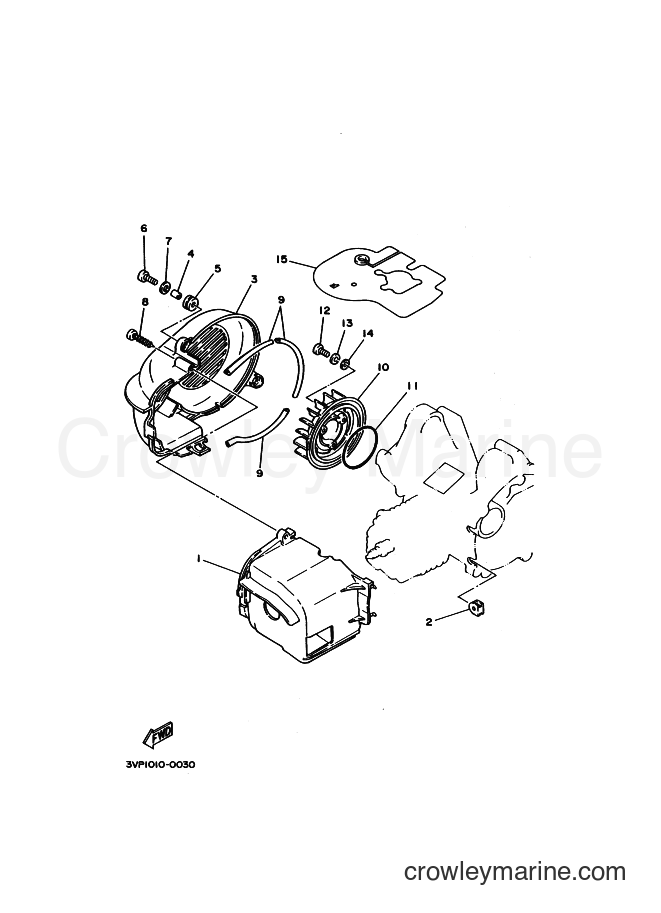 1995 Scooter YM50 - YM50 (4SY1) [010] - AIR SHROUD & FAN