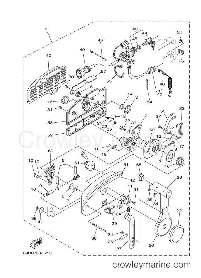 Yamaha Motors E60HWDL (69DB) [180] - REMOTE CONTROL ASSY