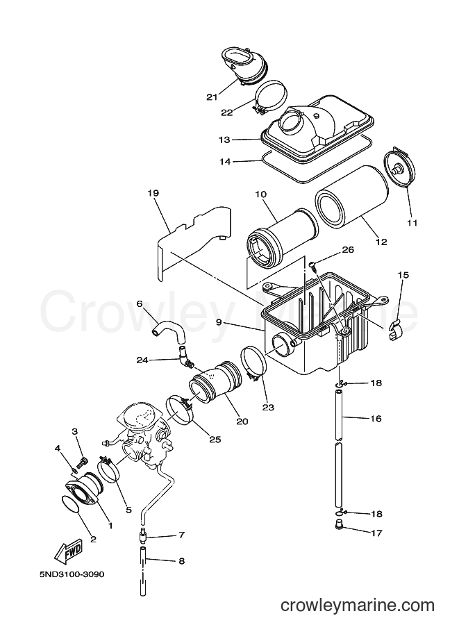 Yamaha Motors YFM400FWAN (5TE3) [010] - INTAKE