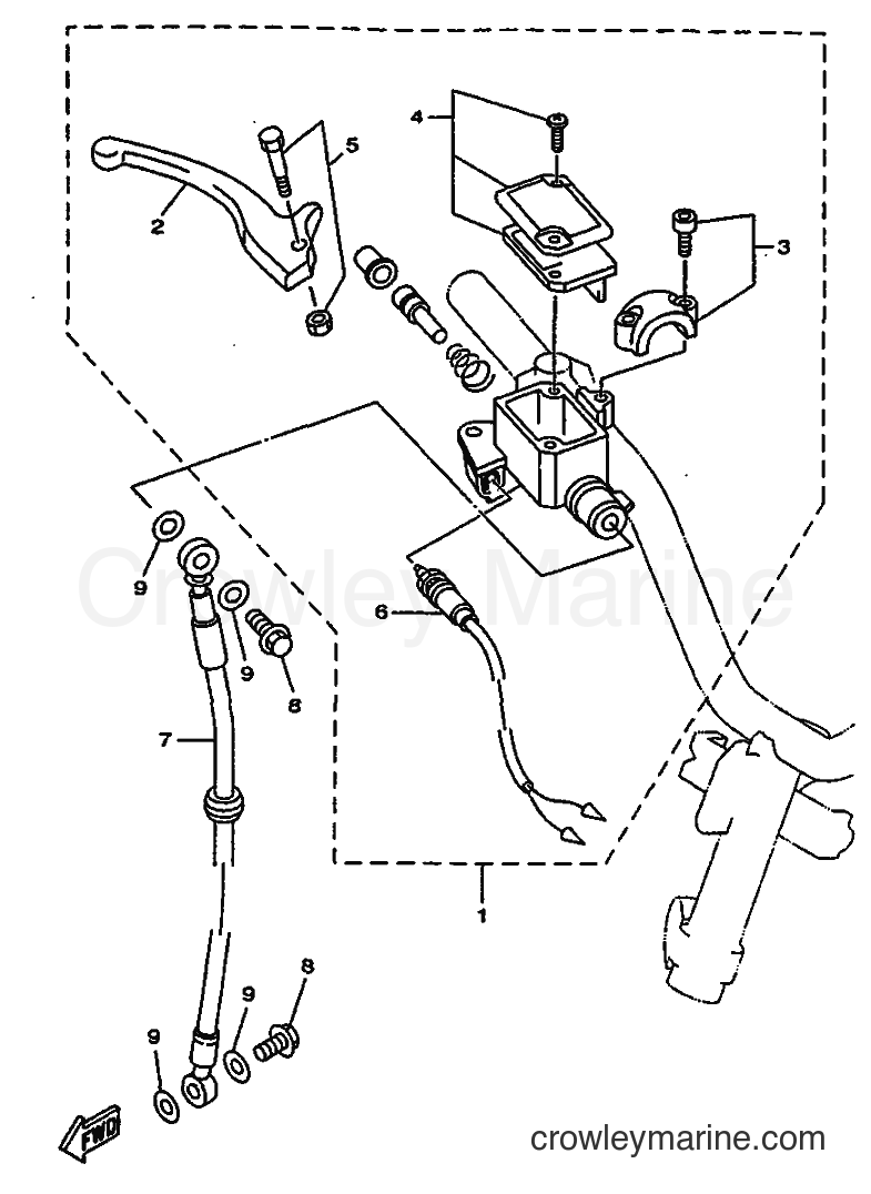 1997 Scooter YN50 - YN50 (5BW1) [010] - FRONT MASTER CYLINDER