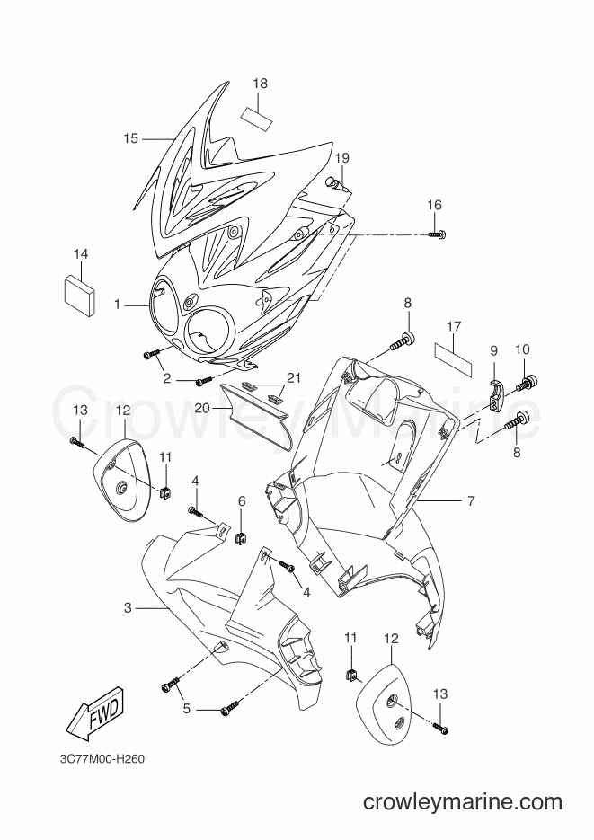 Yamaha Motors EW50N (3C76) [020] - LEG SHIELD