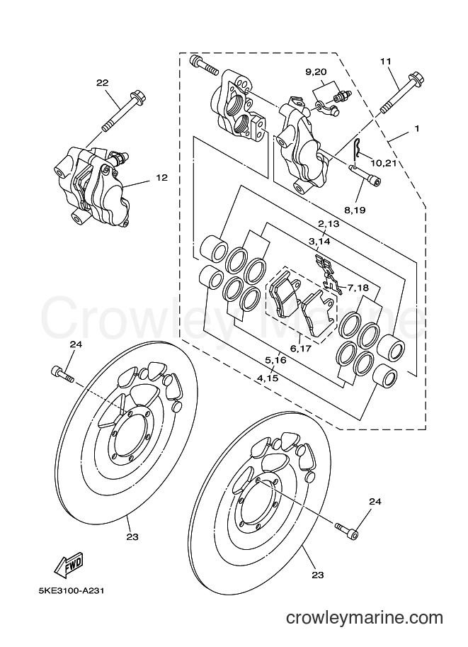 Yamaha Motors TZ250 (5KE4) [010] - FRONT BRAKE CALIPER