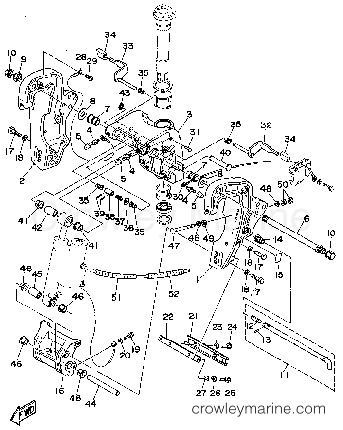 Yamaha Motors C40MSHS - BRACKET 1 (C40PR)