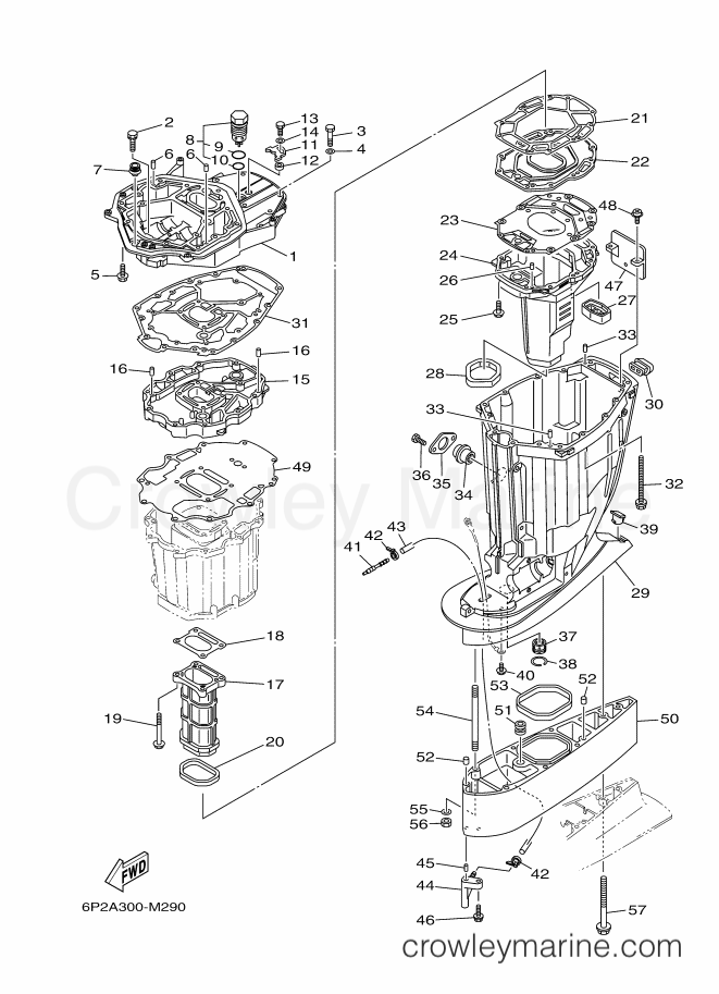 Yamaha Motors F250AETU (6P2A) [070] - UPPER CASING