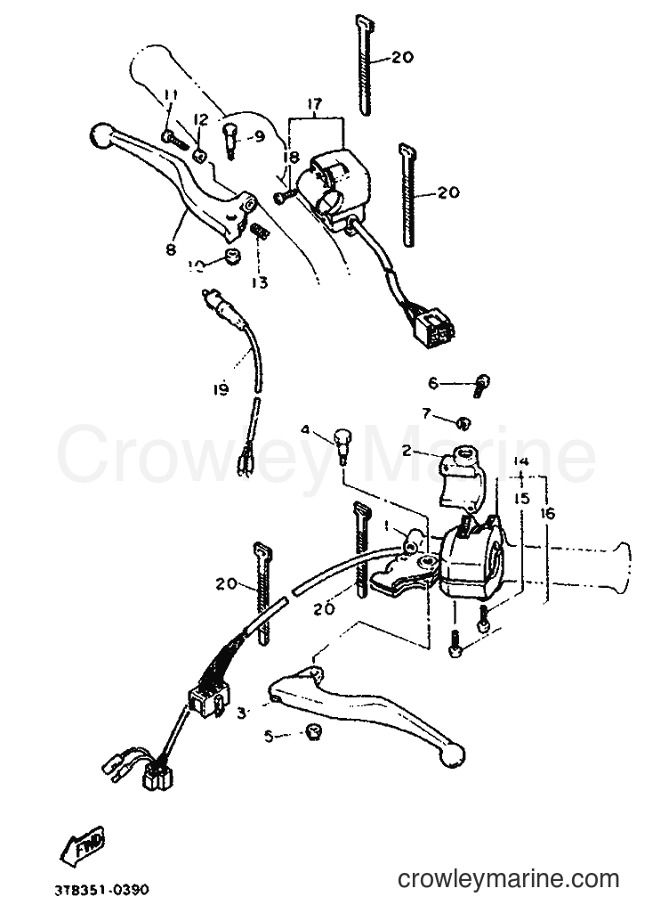1992 Dirt Bike XT600E - XT600E (3TB6) [999] - HANDLE SWITCH & LEVER