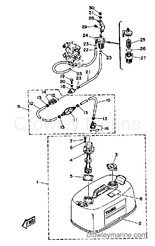 Yamaha Motors 25SD - FUEL TANK