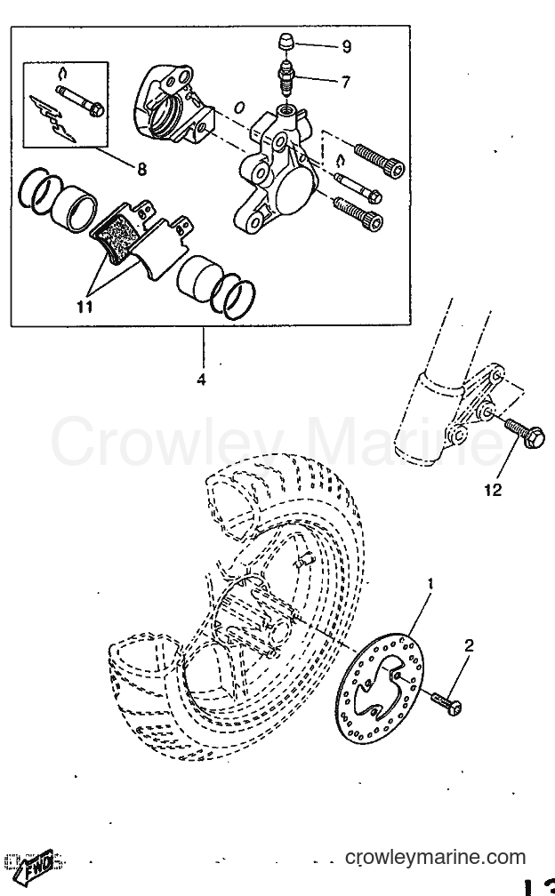 1997 Scooter YQ50 - YQ50 (5DN1) [999] - FRONT BRAKE