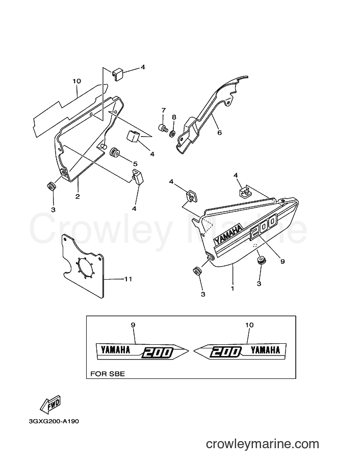 Yamaha Motors AG200F (3GXM) [010] - SIDE COVER