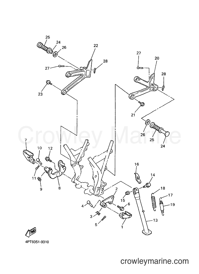 2000 Dirt Bike XT600E - XT600E (4SL6) [010] - STAND & FOOTREST