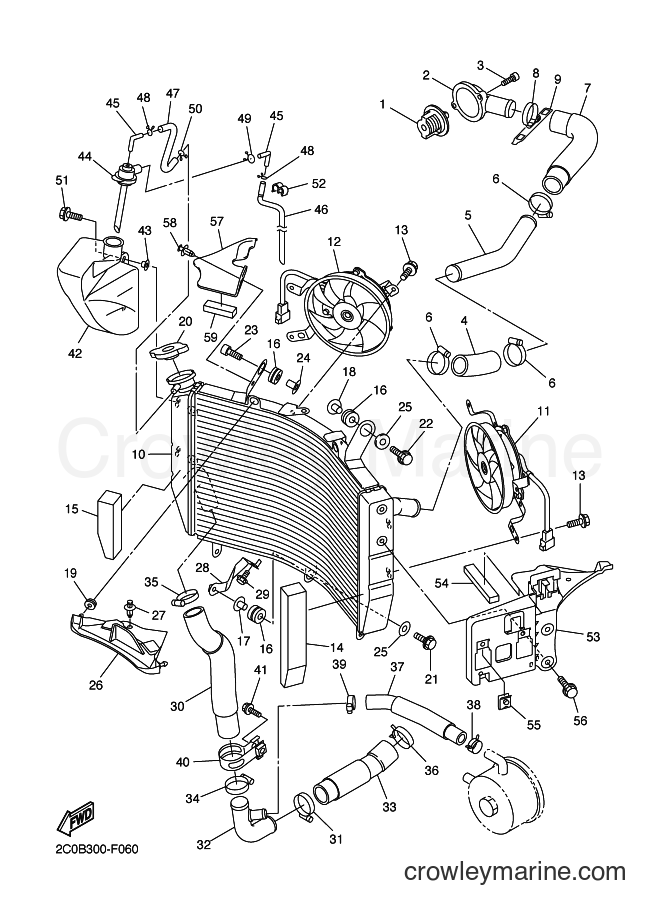 Yamaha Motors YZF-R6 (2C0B) [060] - RADIATOR & HOSE