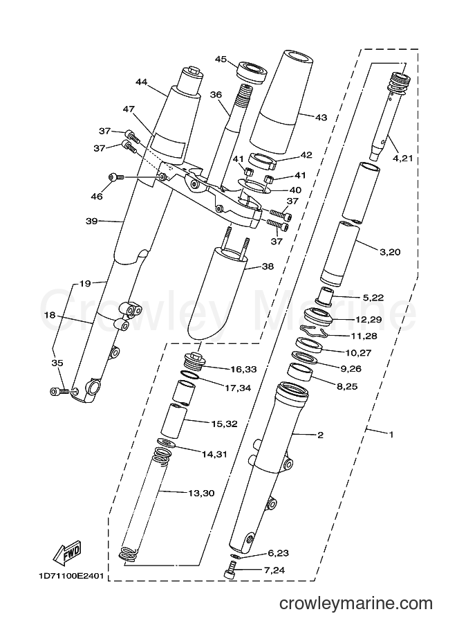 Yamaha Motors XV1900A (4D56) [010] - FRONT FORK