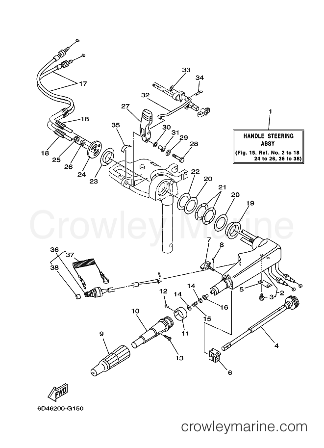 Yamaha Motors F15B (6D46) [030] - STEERING