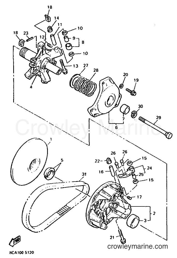 Yamaha Motors VX500 (8AB2) [020] - PRIMARY SHEAVE
