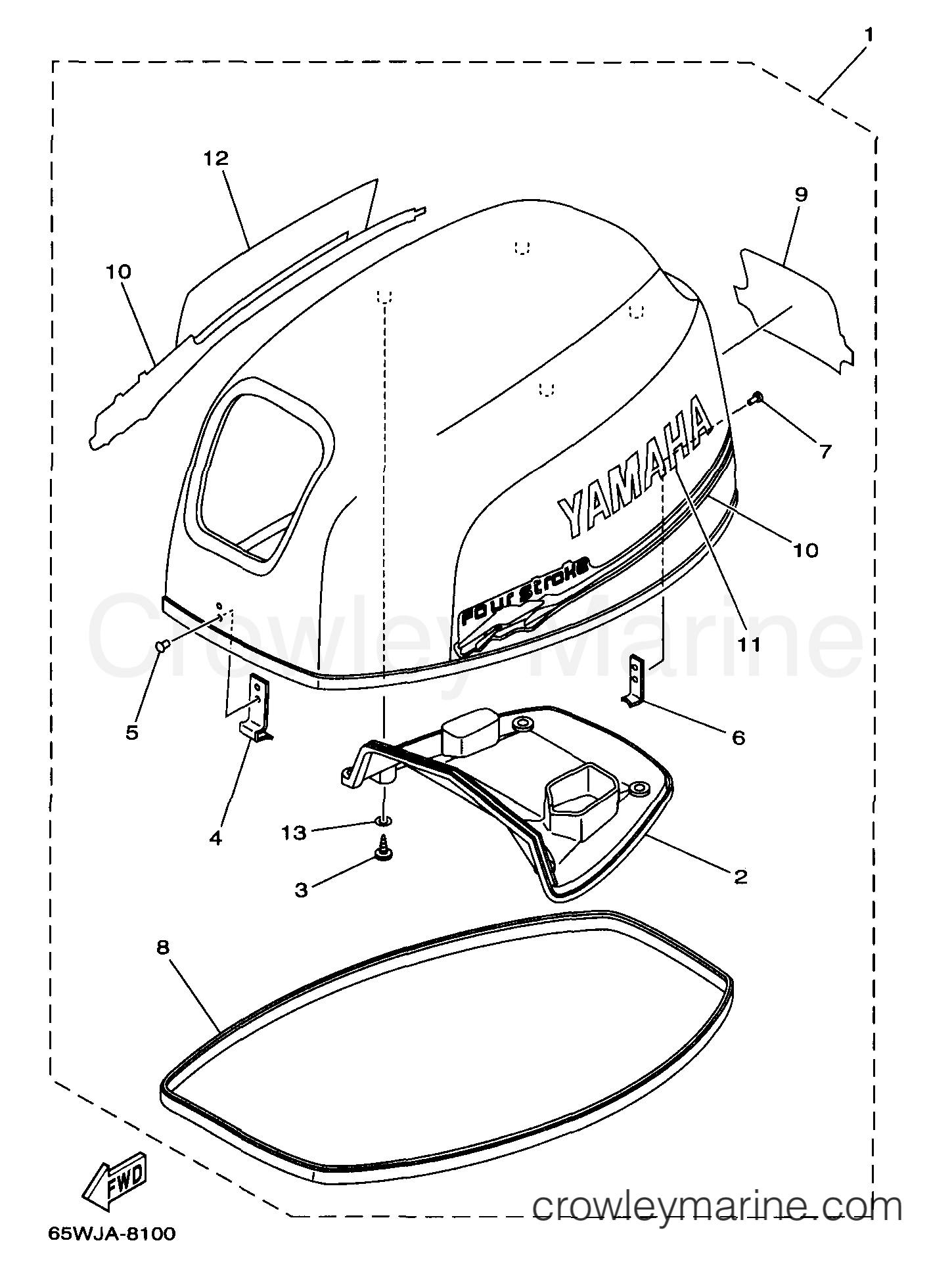 Yamaha Motors F25ESHW - TOP COWLING