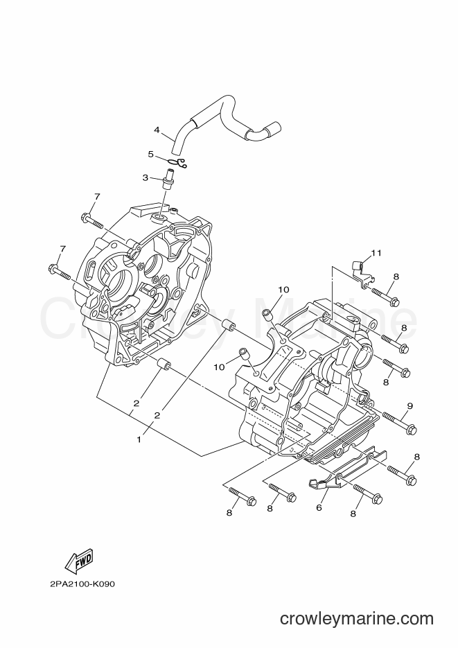 2012 ATV YFM125R - YFM125R (2PA5) [010] - CRANKCASE
