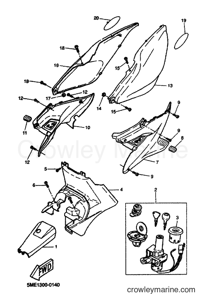 2001 Scooter YQ100 - YQ100 (5ME4) [060] - SIDE COVER