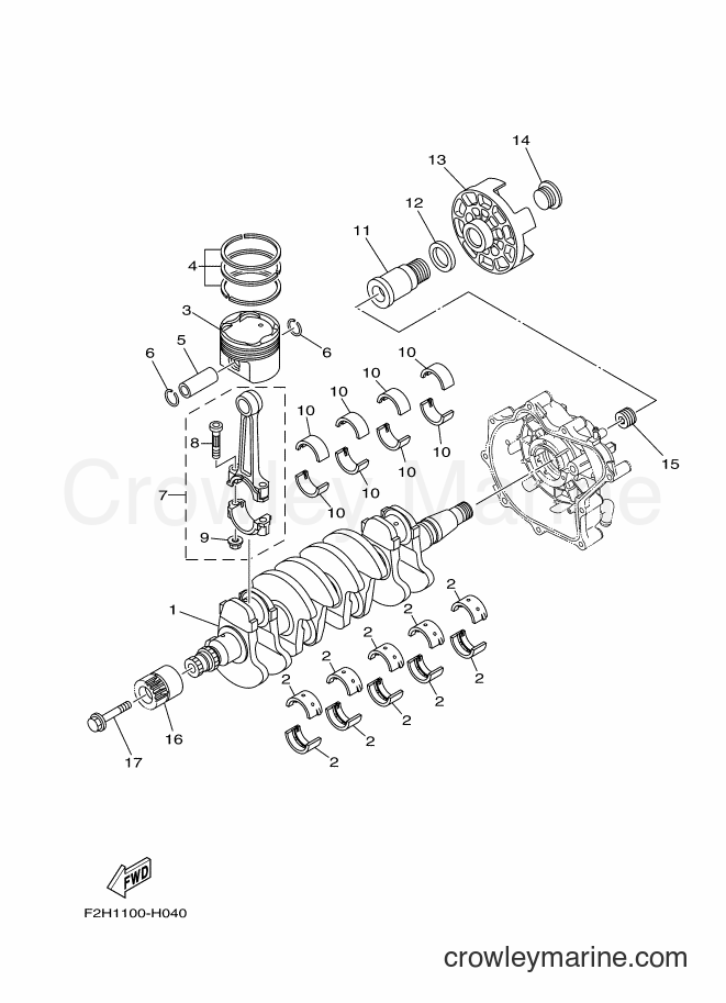 Yamaha Motors VX1800 (F2MA) [020] - CRANKSHAFT & PISTON