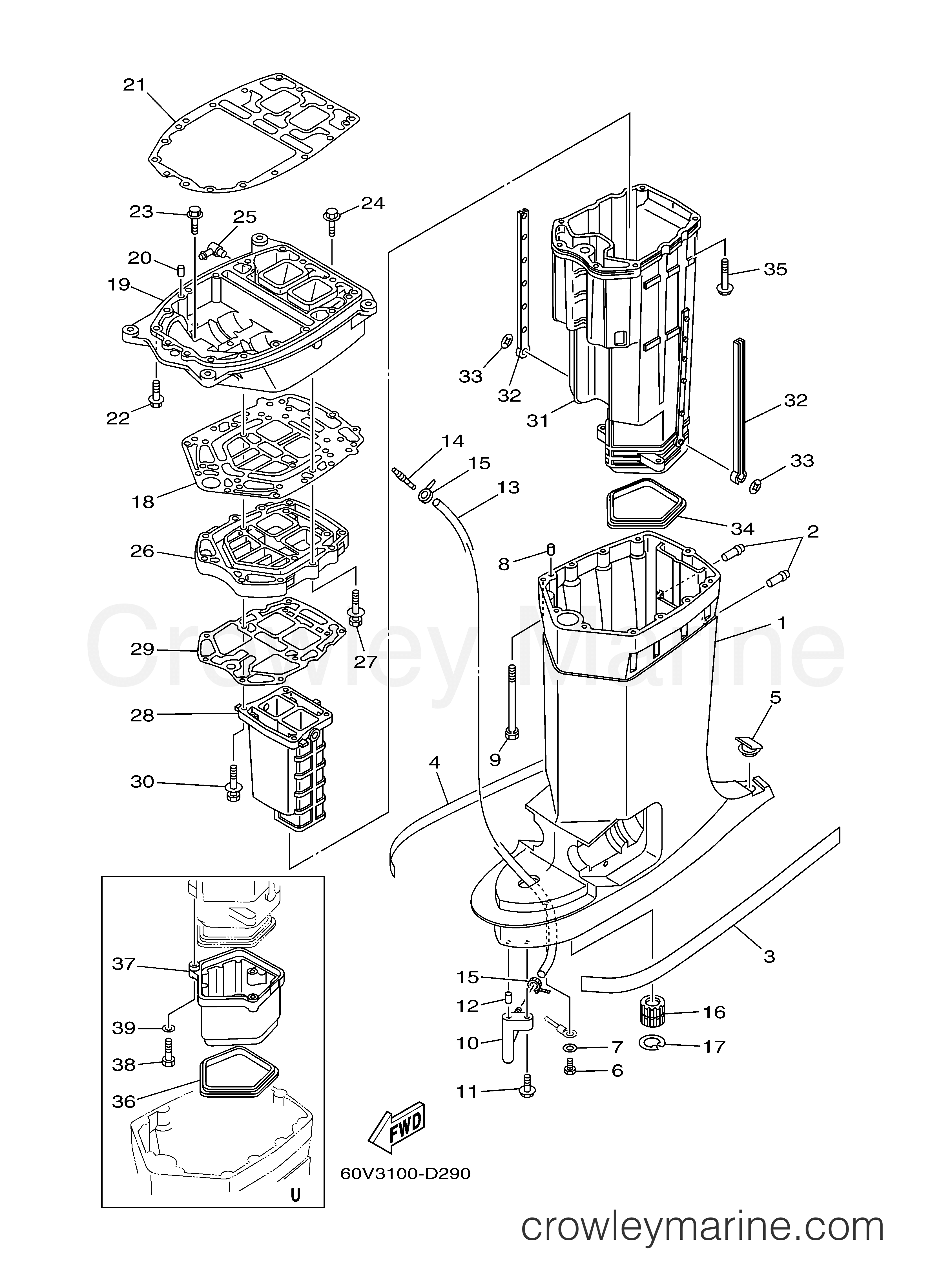 Yamaha Motors LZ250TXRD - UPPER CASING