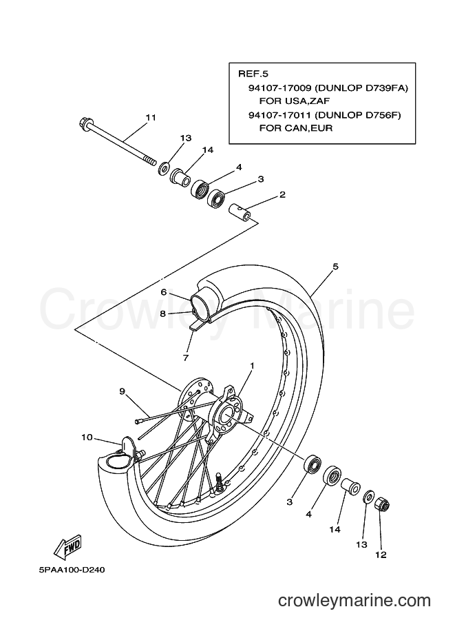 2005 Dirt Bike YZ85 - YZ85 (5PAA) [050] - FRONT WHEEL