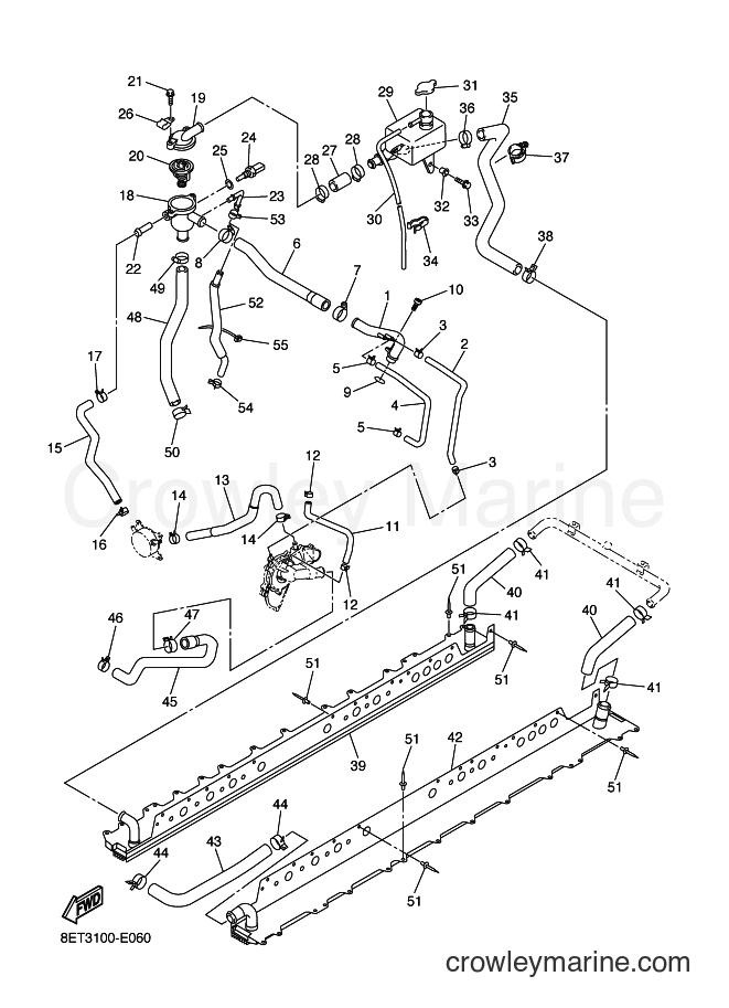 2007 Snowmobile RS10VT - RS10VT (8ET6) [010] - RADIATOR & HOSE