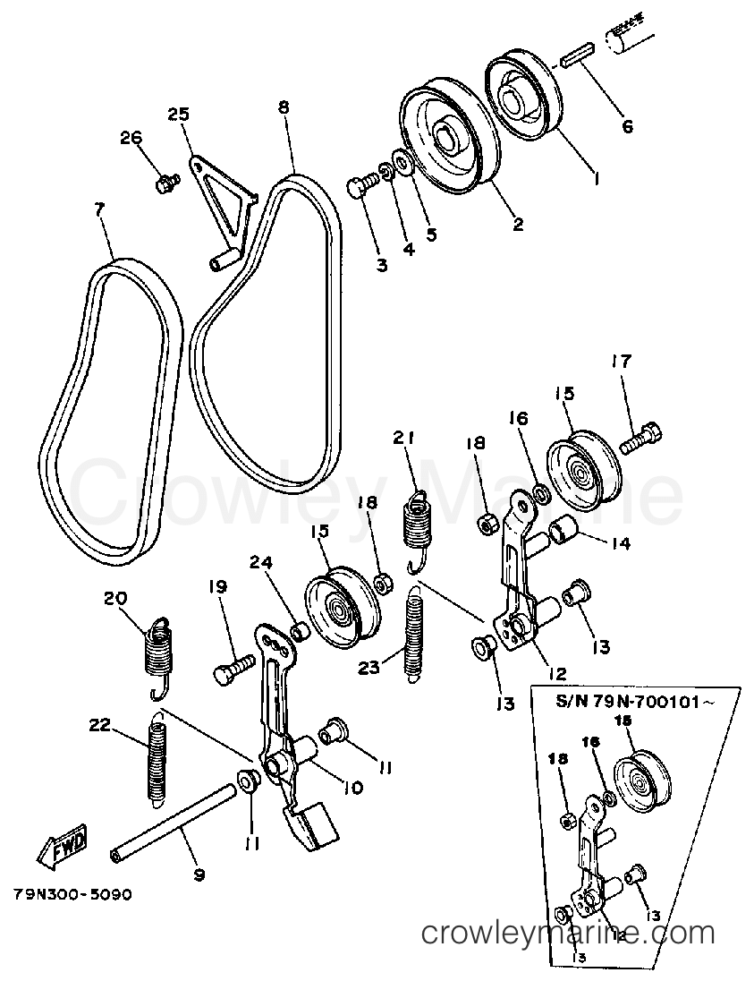 Yamaha Motors YS624T - V-BELT-PULLEY