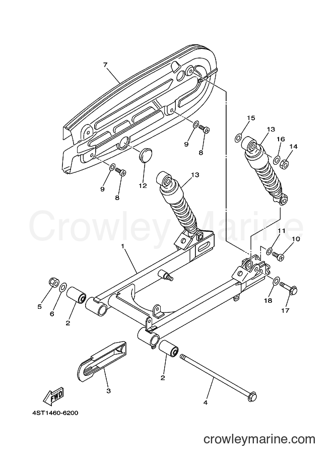 2001 Scooter T105SE - T105SE (5HU3) [010] - REAR ARM & SUSPENSION
