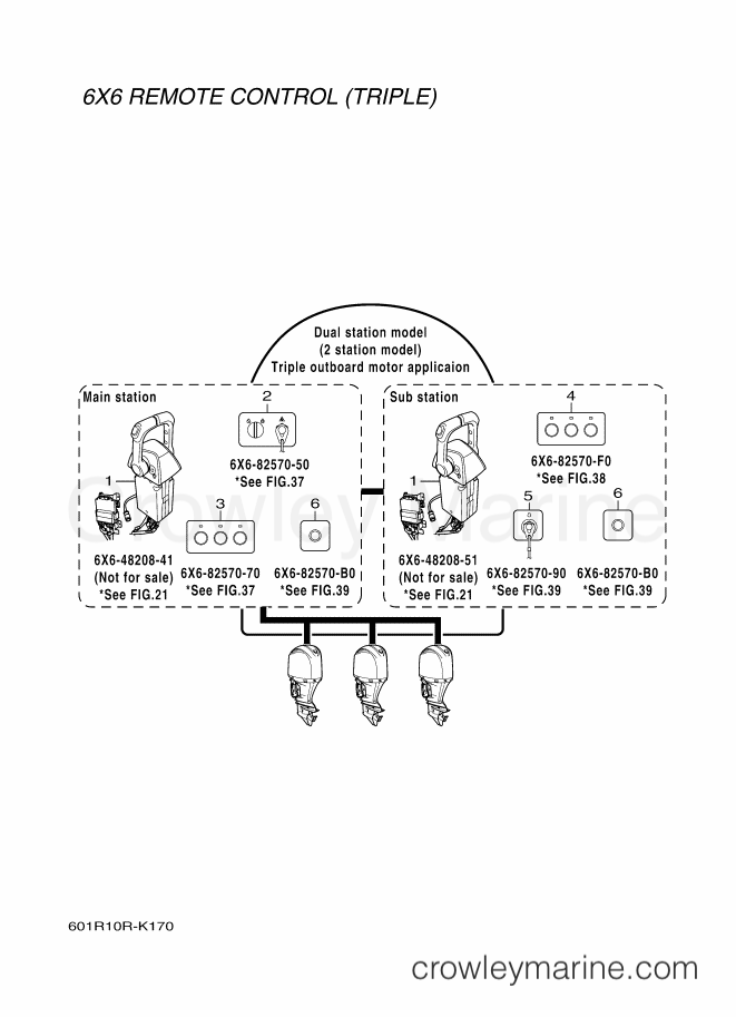 Yamaha Motors RIGGING REMOCON-2011 (601R) [010] - LAYOUT CHART 3 (TRIPLE)