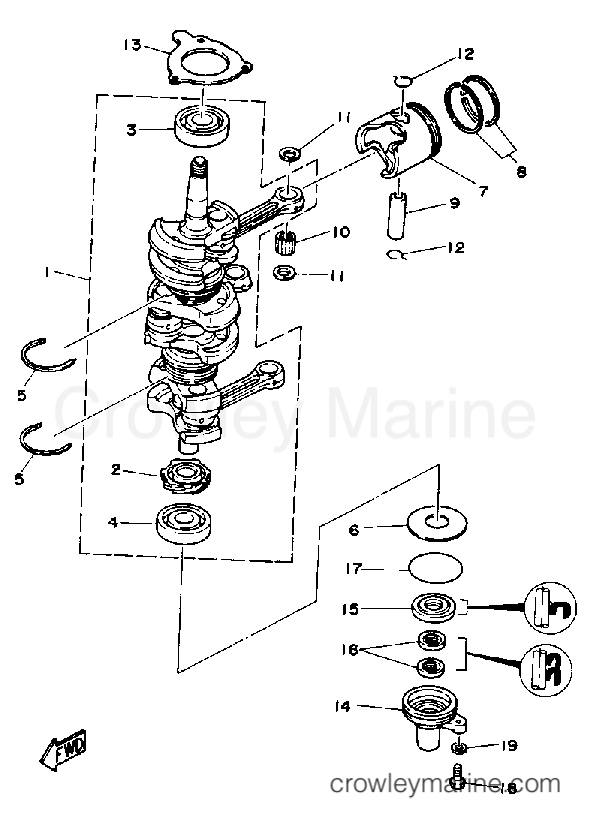 Yamaha Motors 50EJRP - CRANK PISTON