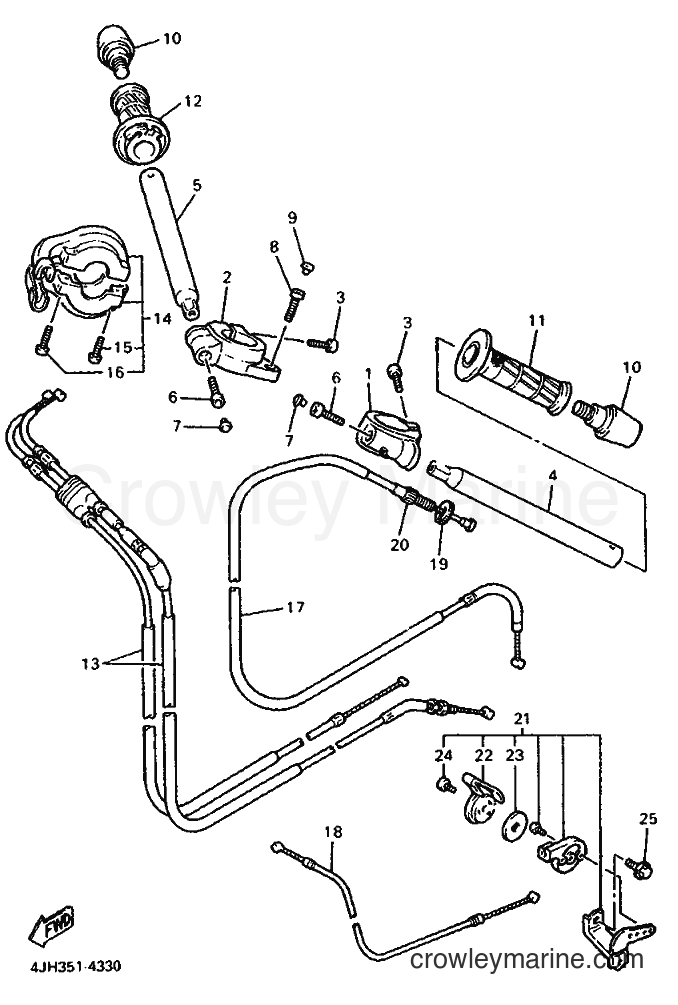 1994 Sport Bike FZR600R - FZR600R (4MH1) [999] - STEERING HANDLE & CABLE